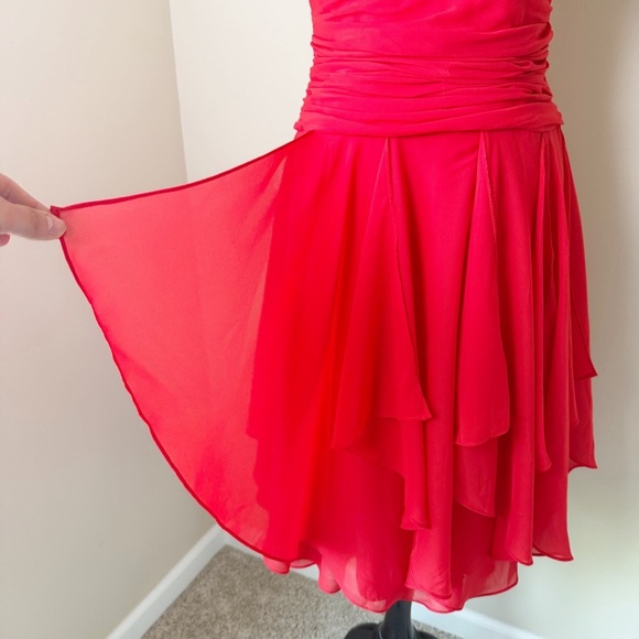 NWT JJs House A-line Halter Chiffon Cocktail Dress With Cascading Ruffles size 6 - Picture 7 of 16